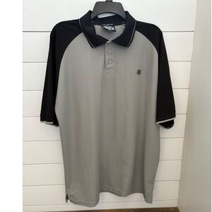 Vintage y2k South Pole Men's Gray Raglan Polo Shirt Lg Authentic Collection